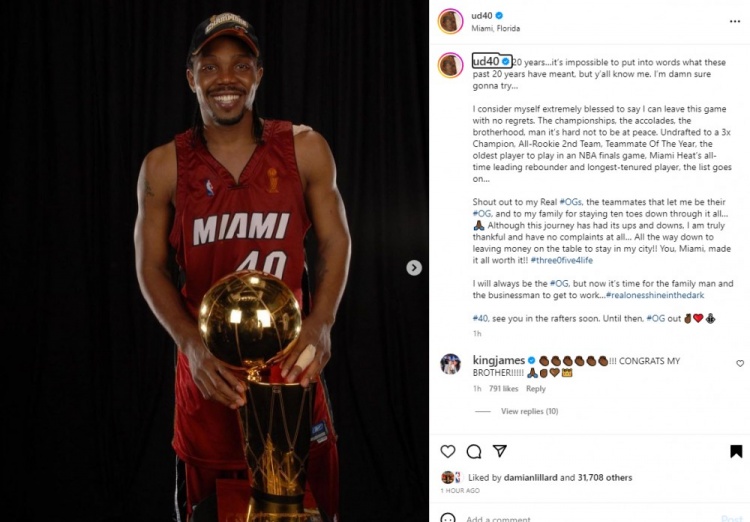 Hasham announced his retirement: from the drop draft to the three-time championship Miami makes it worthwhile